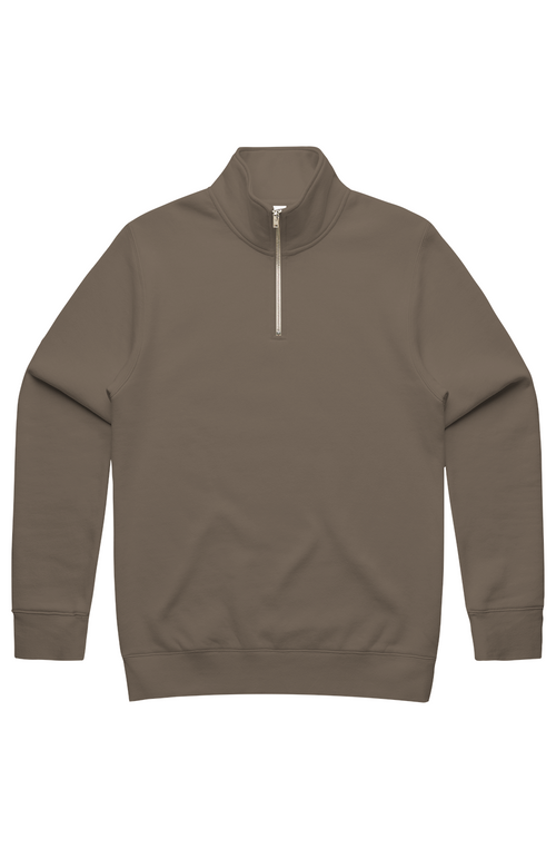 A PLAIN MENS STENCIL HALF ZIP 